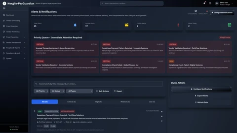 Alert Management - Real-time fraud alerts and intelligent notification system