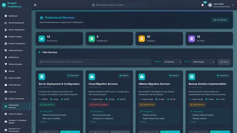 Services Catalog - Comprehensive product and solutions browsing interface